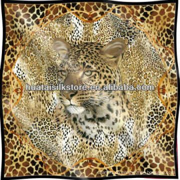 Leopard-Haut-Schirm druckte reinen Silk Schal